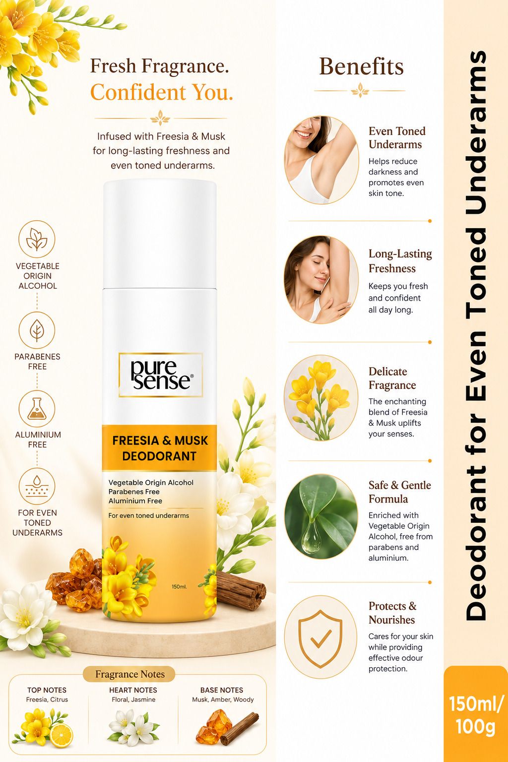 Freesia and Musk Whitening Deo with Glycolic Acid & Niacinamide Women's Deodorant Spray - For Women-image-48