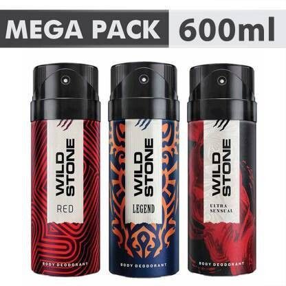 wild stone Ultra Sensual , Red & legend (200 ml Each) Deodorant Spray-For Men-picture-0