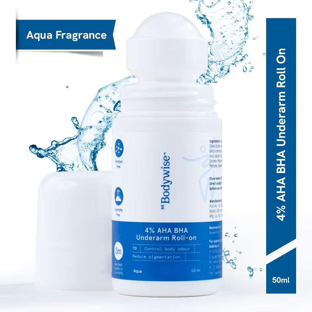 4% AHA BHA Underarm Roll On | Reduces Pigmentation & Odour | Aqua Fragrance Deodorant Roll-on-For Women