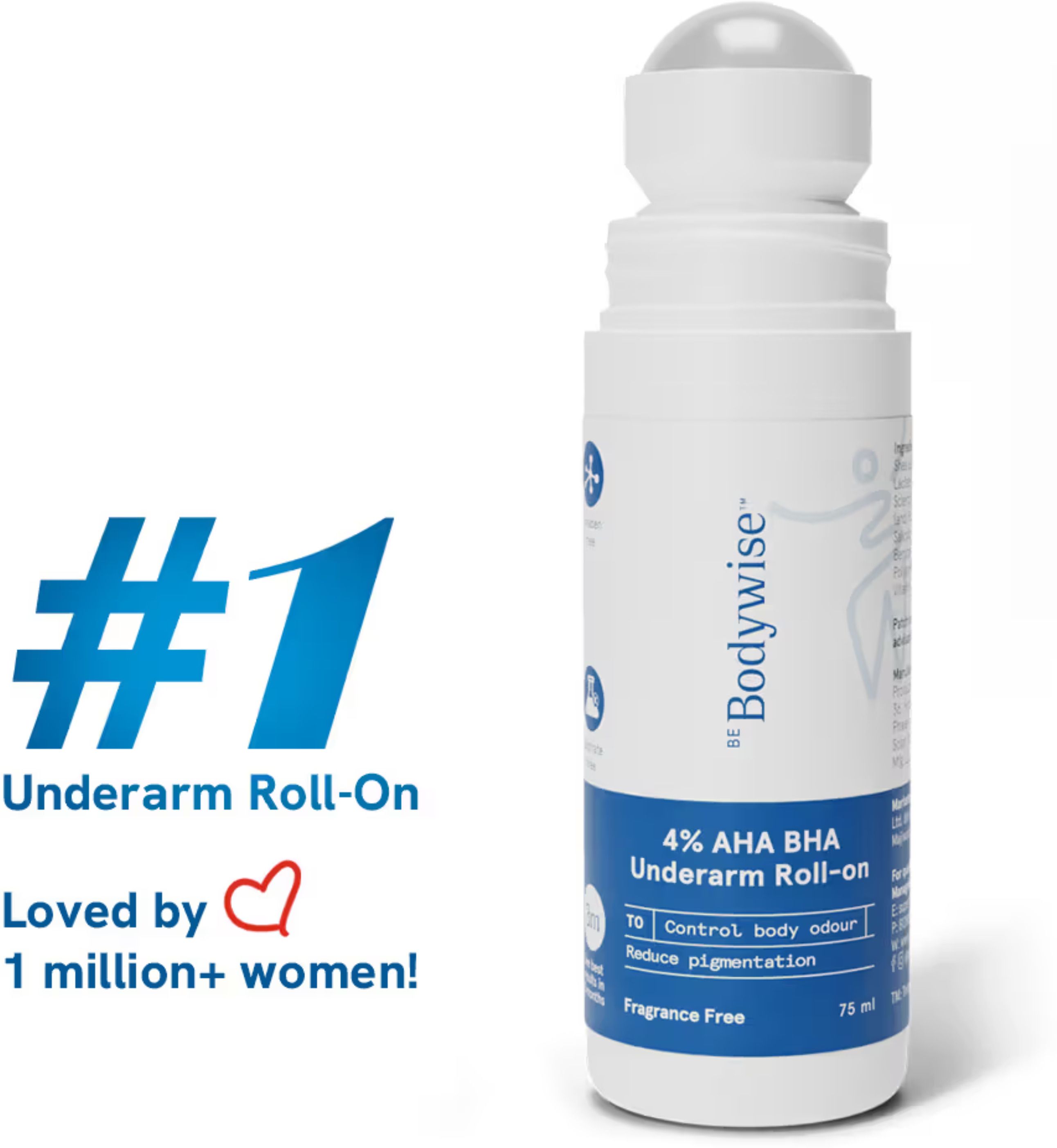 4% AHA BHA Underarm Roll On | Fragrance Free | Reduces Odour & Pigmentation Deodorant Roll-on - For Women-image-17
