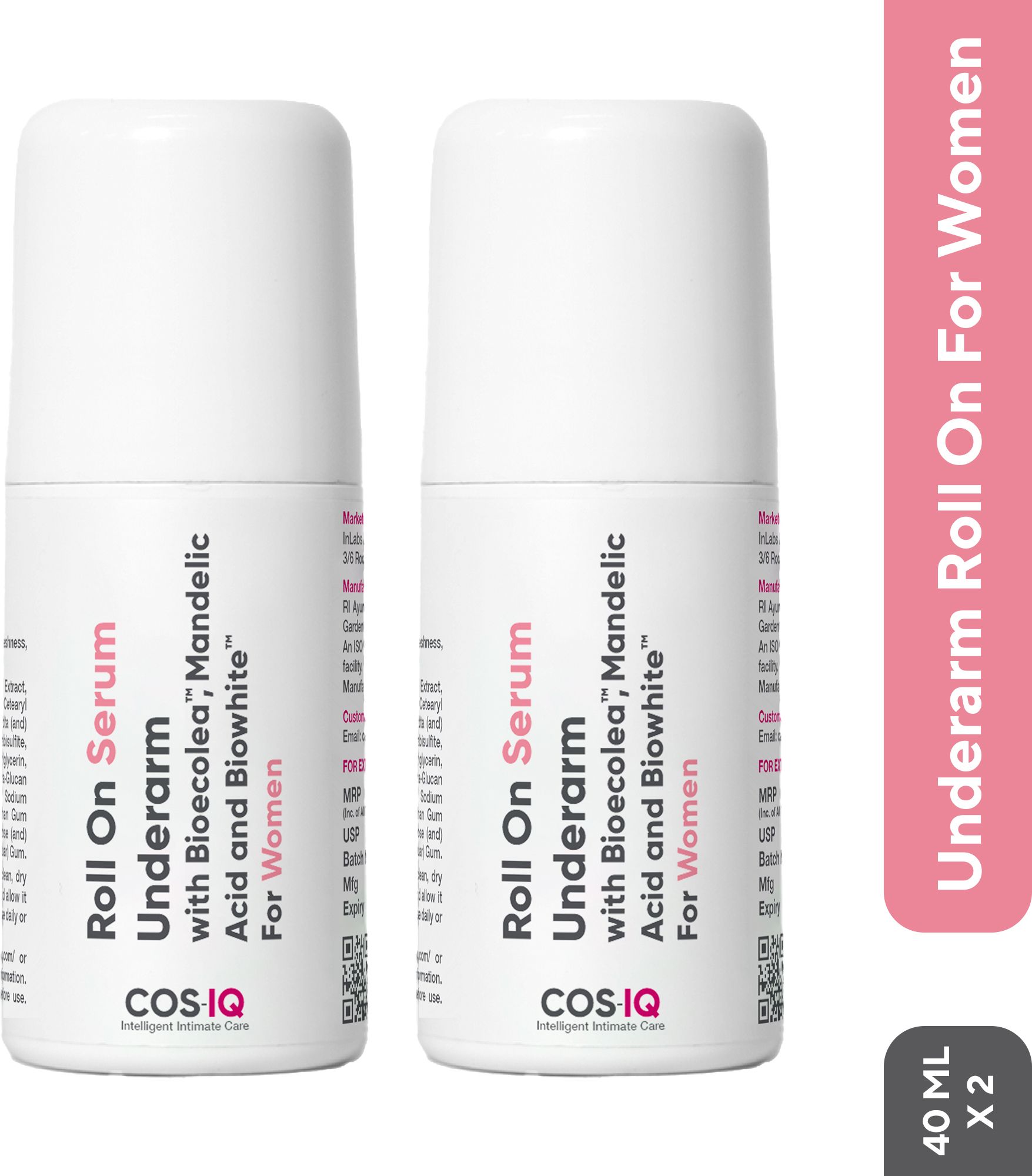 Brightening Underarm Roll On Serum for Sensitive Skin, (40ml x 2) Deodorant Roll-on - For Women-image-42