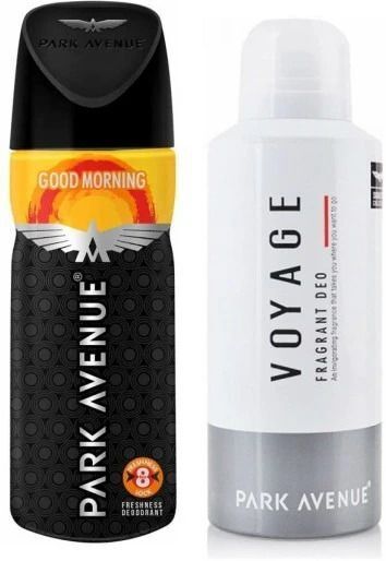 park avenue 1 Good Morning and 1 Voyage Deodorant Combo Pack of 2 Deodorant Spray - For Men-picture-28