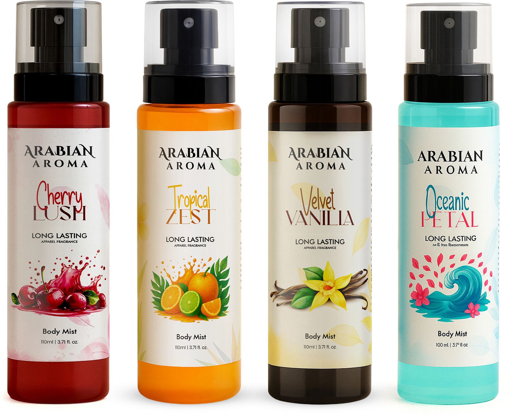 Body Mist for Women Cherry Lush, Tropical Zest, Velvet Vanilla, Oceanic Petal Body Mist - For Women-image-39