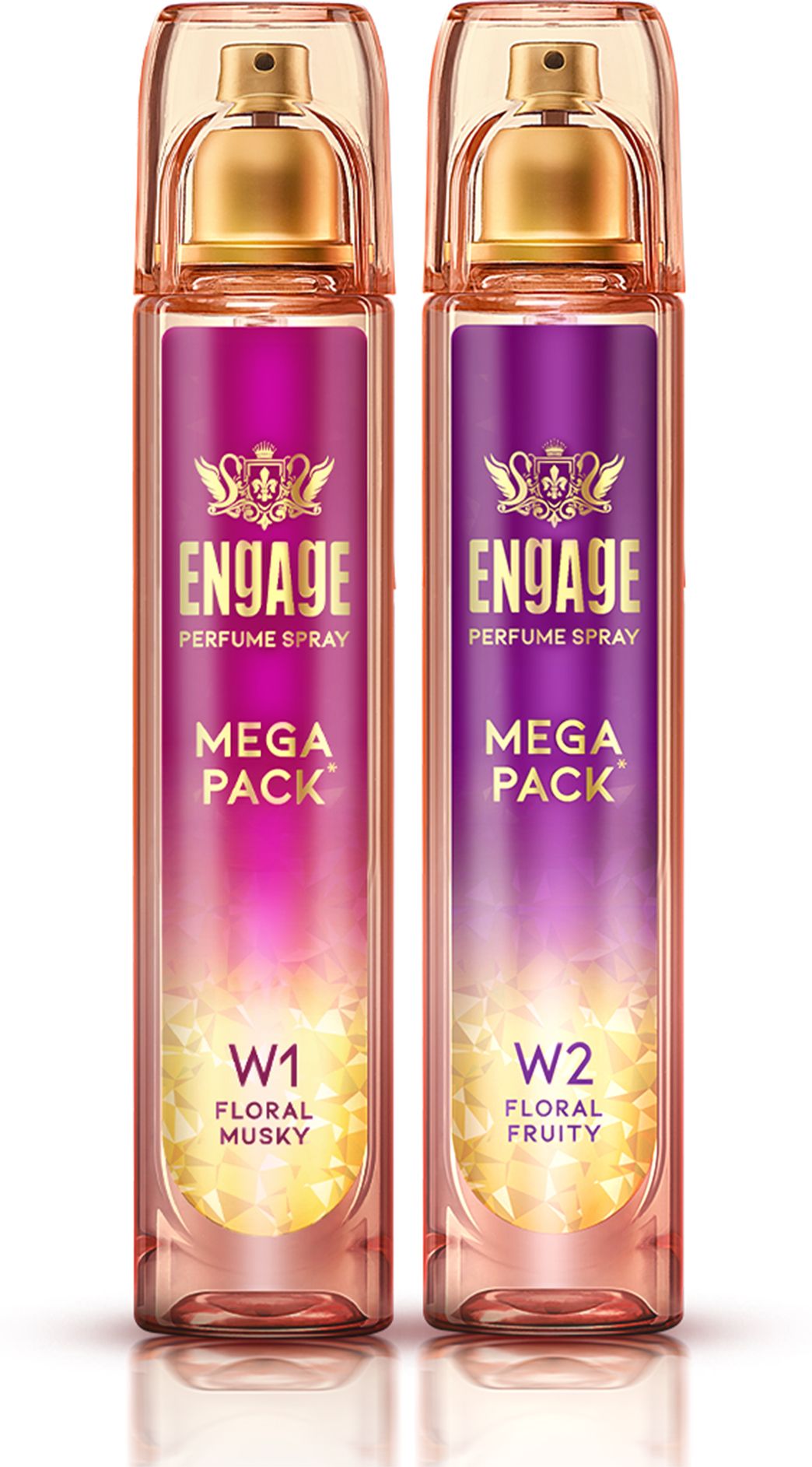 W1 & W2 Mega Pack Perfume Spray Combo for Women 160ml x2,Long Lasting Fragrance Deodorant Spray - For Women