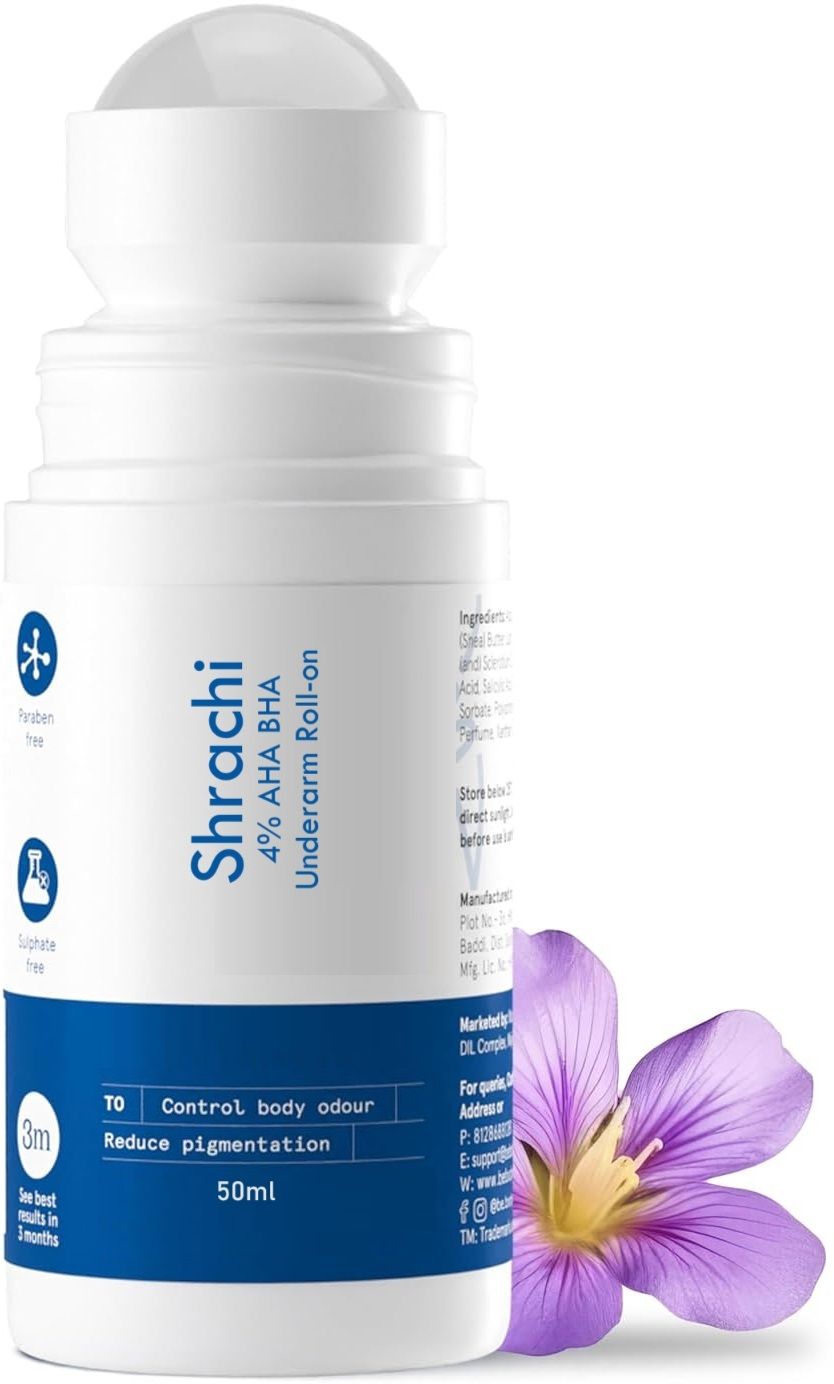 4%AHA BHA Underarm Roll On|Reduces Pigmentation & Odour | Flora Women(50ml) Deodorant Roll-on-For Women-image-49