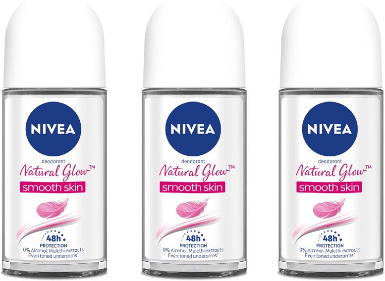nivea Natural Glow Whitening Smooth Skin (3*25ml) Deodorant Roll-on - For Women-picture-23