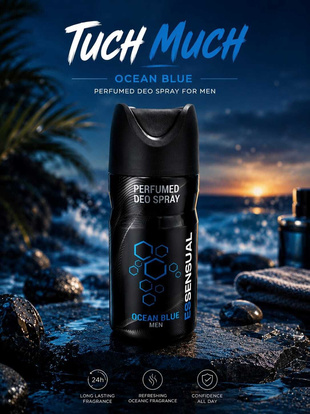 Essensual OCEAN BLUE Men Deo | Perfumed Deo Spray | Deodorant Spray - For Men-image-10