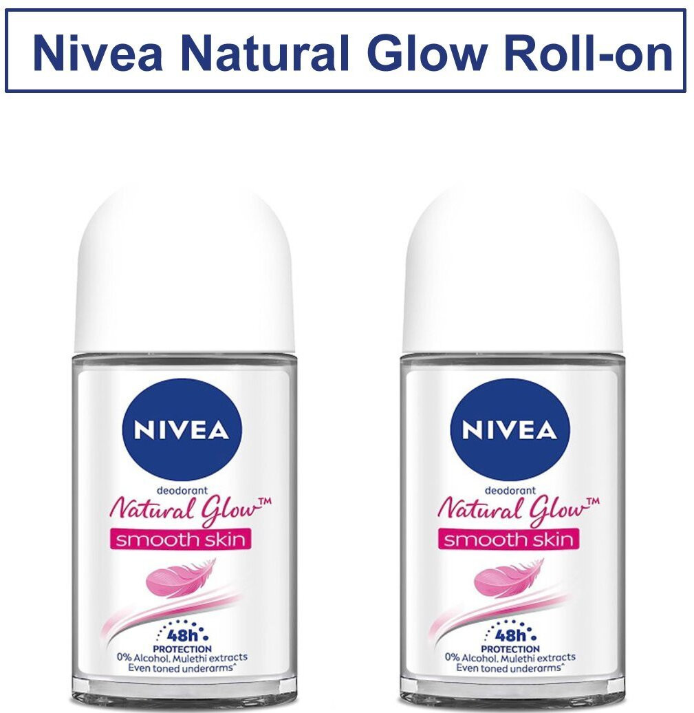 nivea Natural Glow Smooth Skin Deodorant Roll-on (25ml x 2) Deodorant Roll-on-For Women image 1