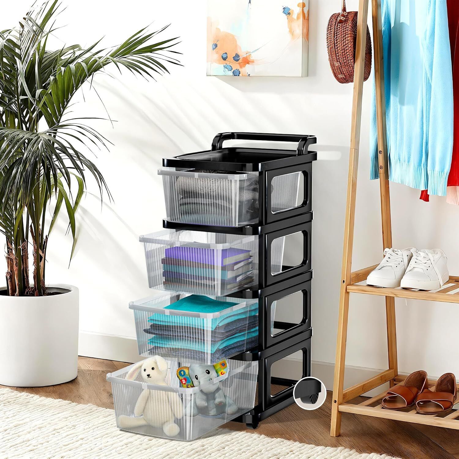 sumoware Multipurpose 7 Drawer Storage Cabinet Plastic Close Book Shelf-picture-12