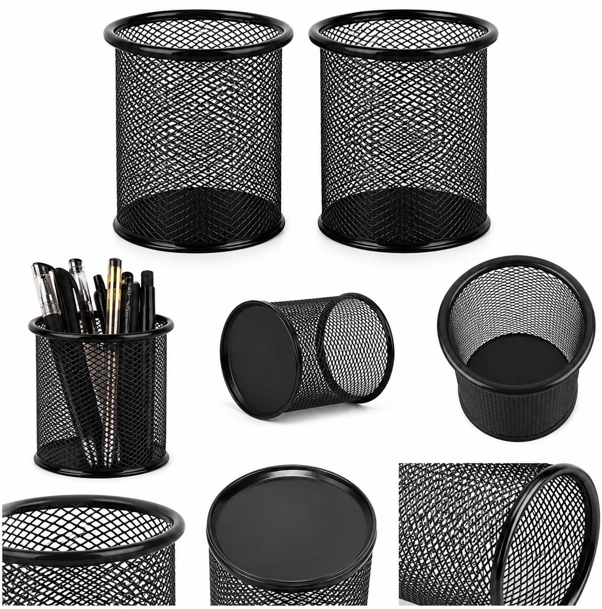 2 Compartments Metel Pen & Pencil Holders-image-3