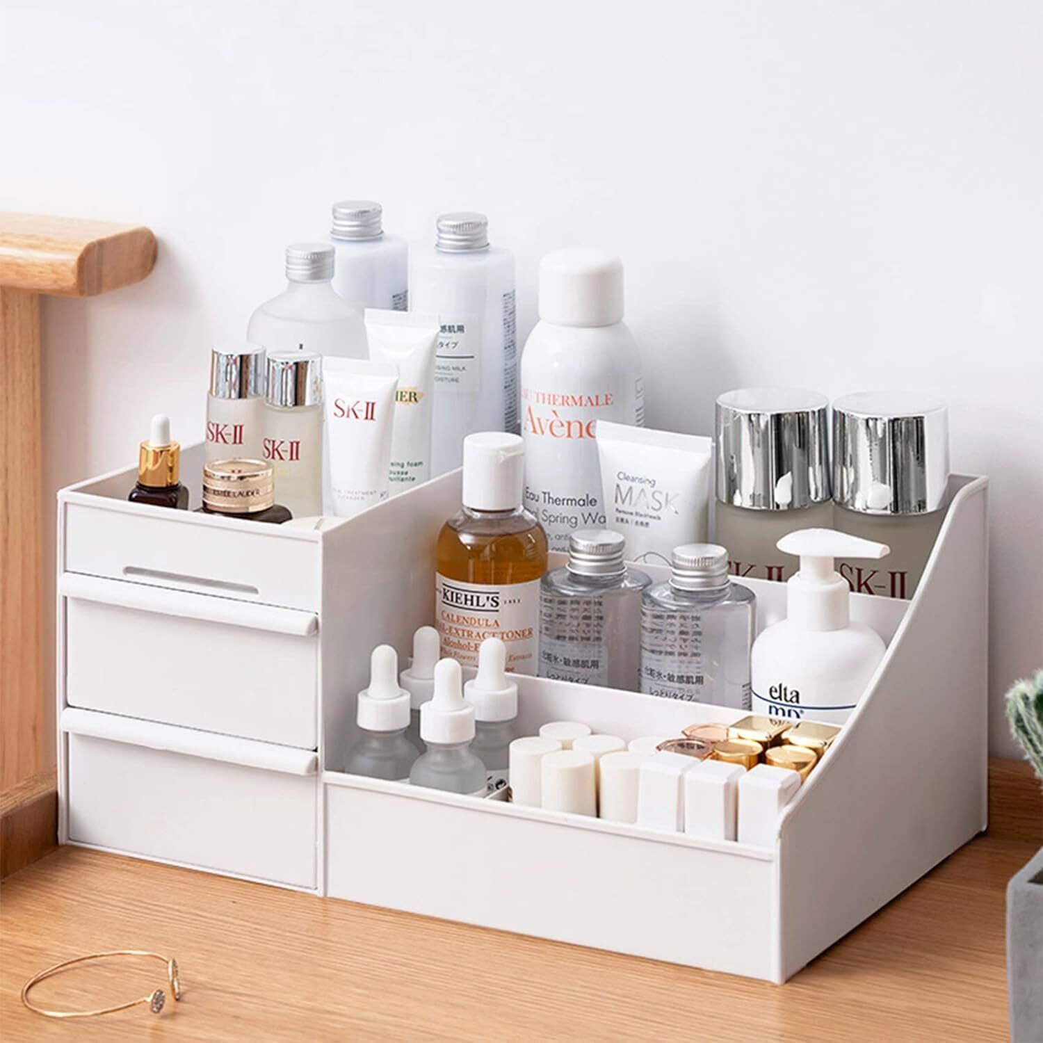 Desktop Cosmetic Box, Jewelry Holder for Bathroom Vanity and Dressing Room Storage Box-image-20