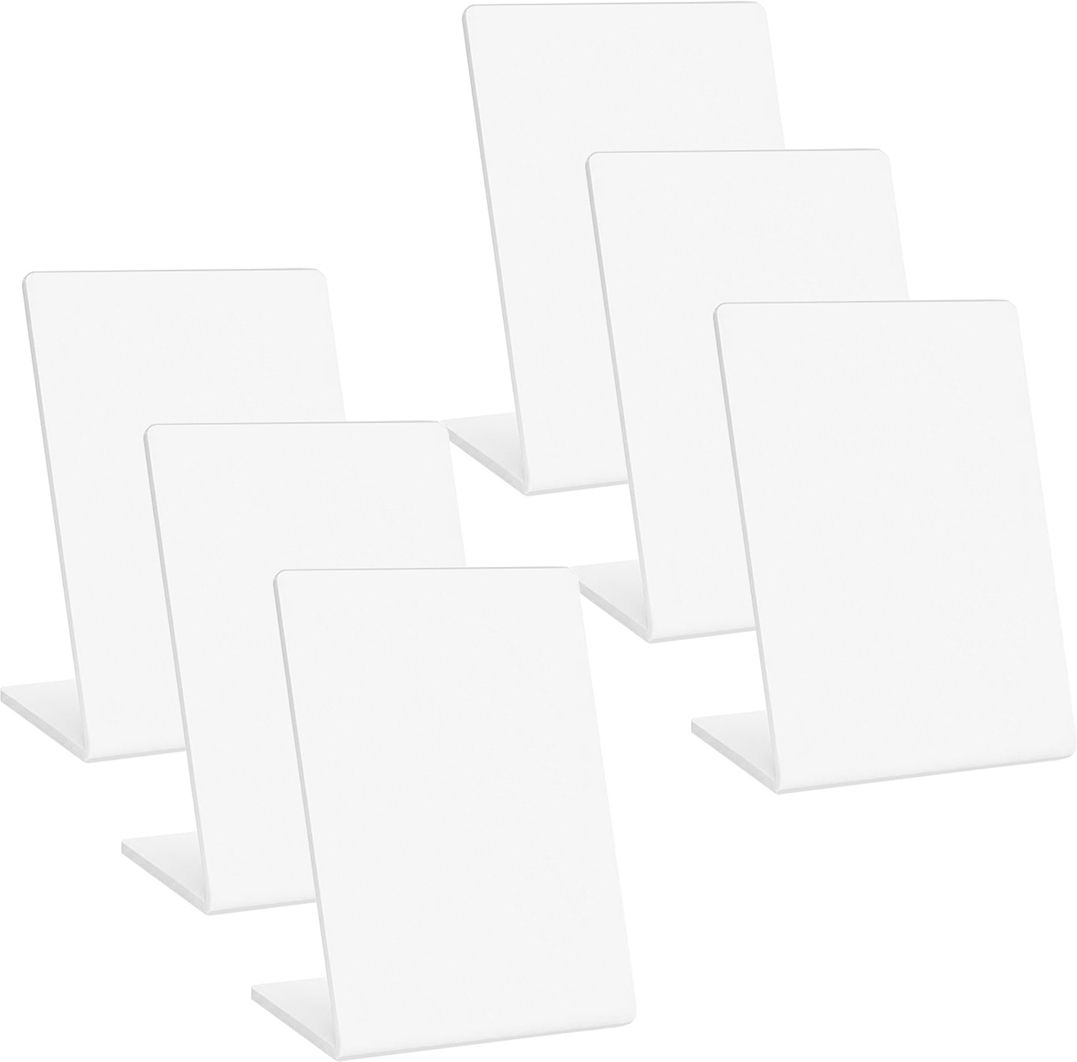 6 Compartments Acrylic Acrylic Tabletop Sign Holder | L-Shape for Menu, QR Code & Counter Signs-image-21