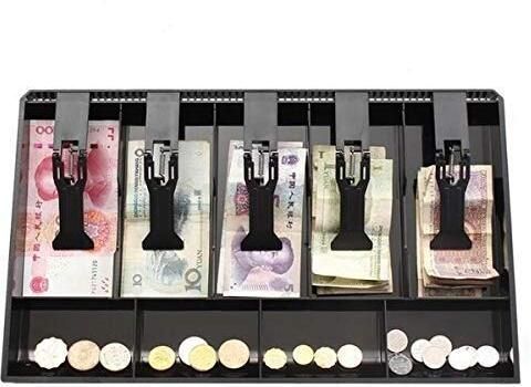 Cashier Cash Drawer 5 Bills 4 Coins ABS Storage Box (9 Compartments) Cash Box-image-38