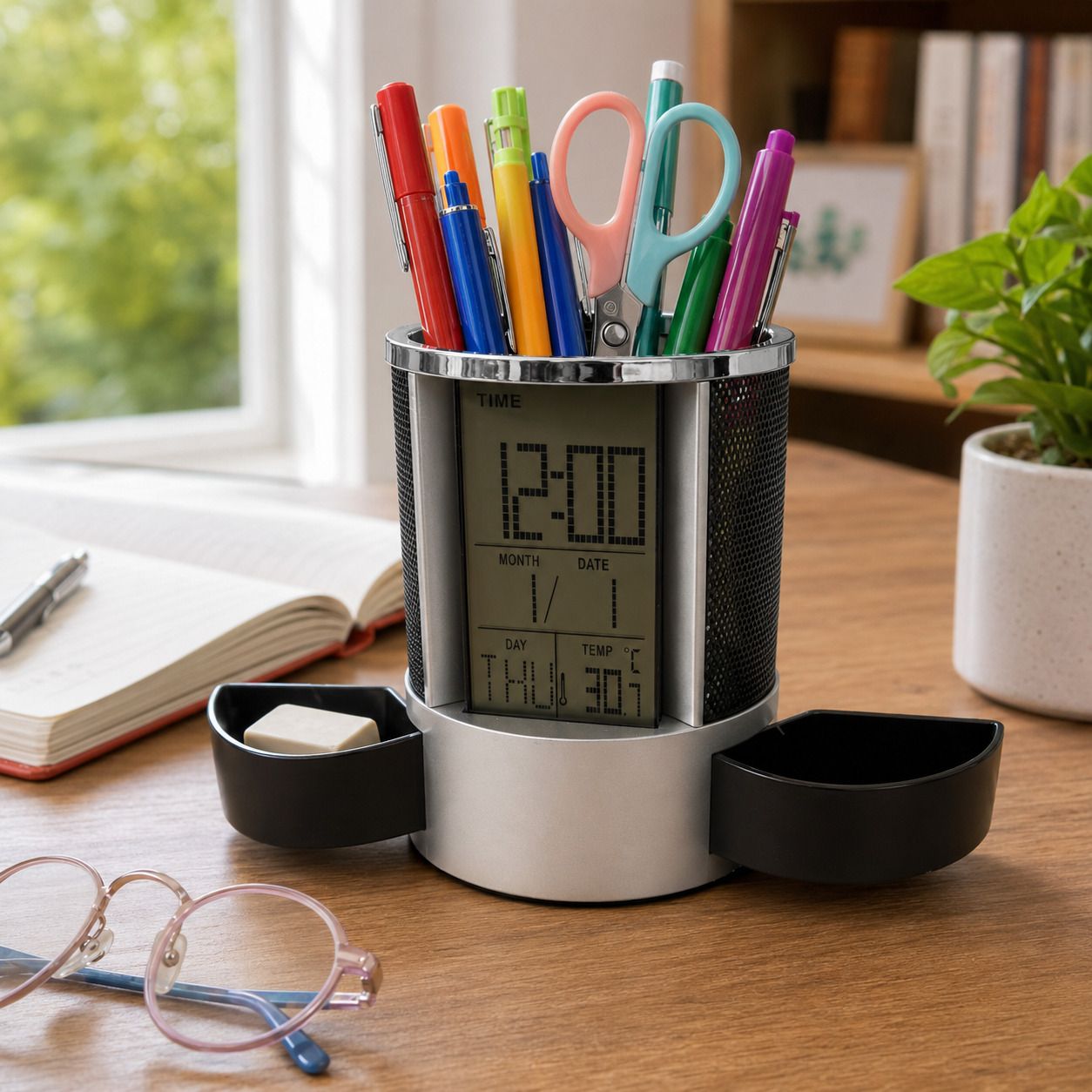 neonexshop Digital silver & Black Clock-picture-13