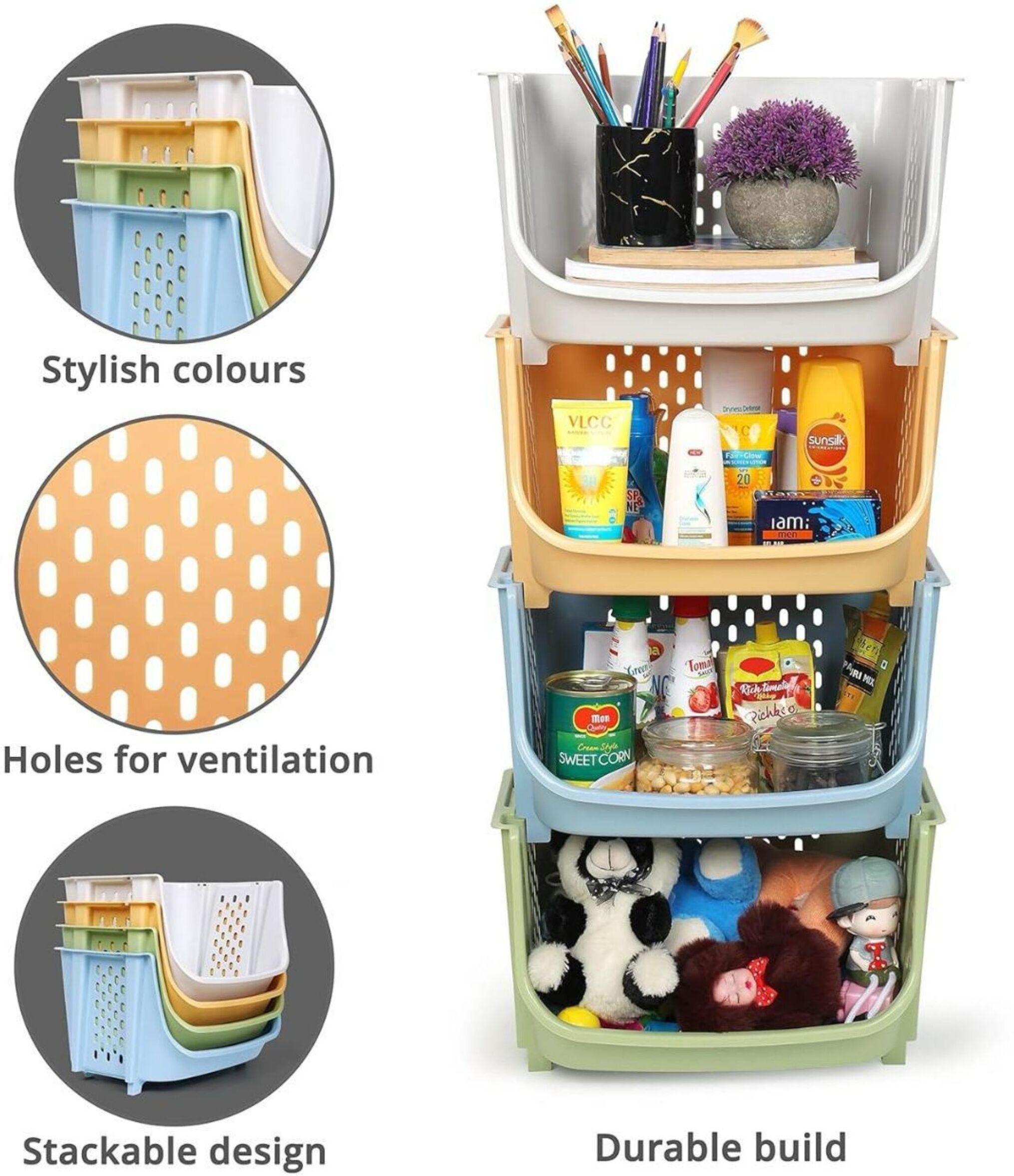simtray Plastic 4 Layer Plastic multi-purpose plastic storage baskets Storage Basket-picture-10