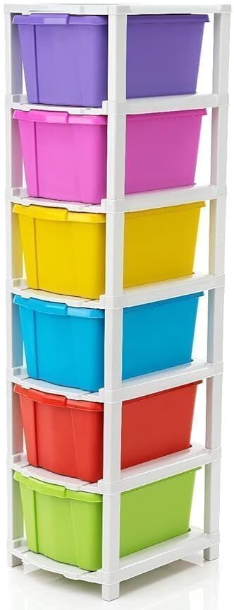 6 Compartments Plastic Modular Drawer System for Home, Office