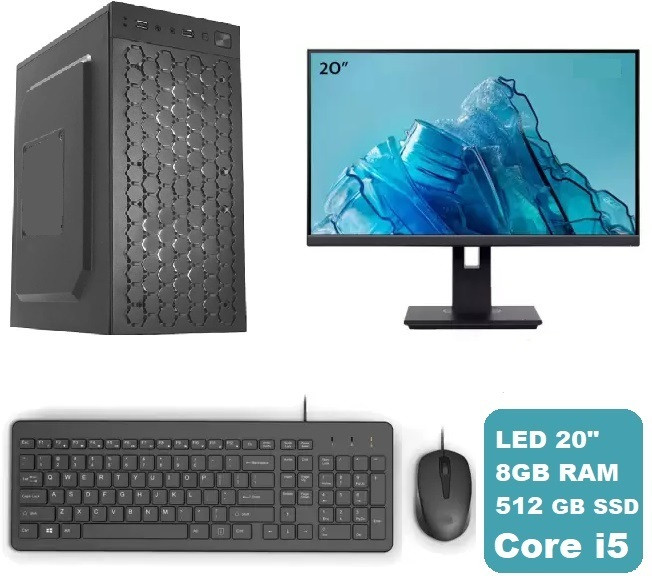 INTECHVISION Intel Core i5 (8 GB / 512 GB / Windows 11) Assembled Desktop Computer image 1