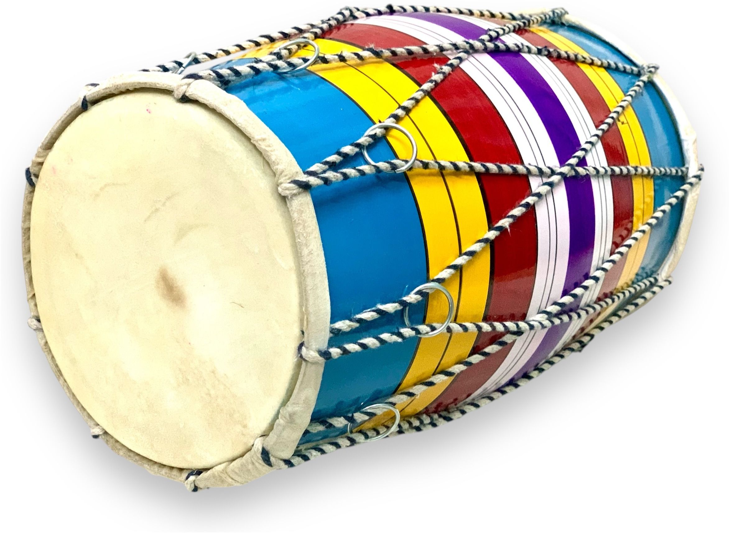 hoorain traders Rope and Rings baby dholak 12 inches red colour Rope & Rings Dholak-picture-10