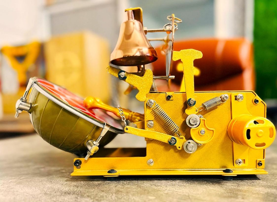 electric automatic aarti machine mini rope & rings dholak
