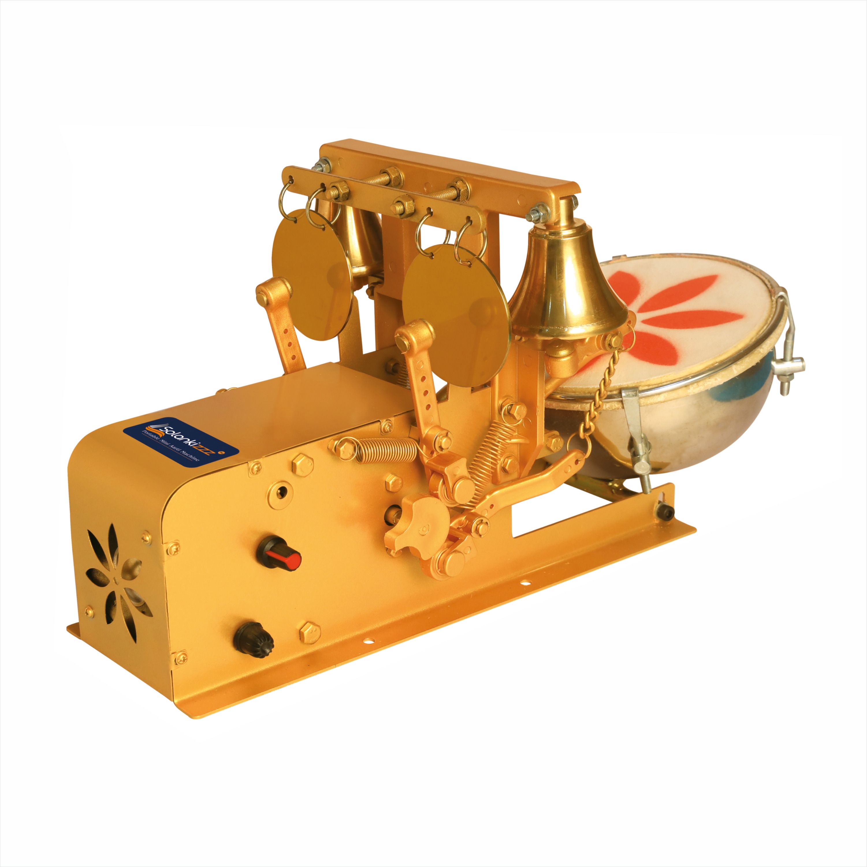 solankizzz Shankh Mayur Sound Electric Aarti Machine With Nagara,Bell,Jalar For Home Temple Rope & Rings Dholak-picture-24