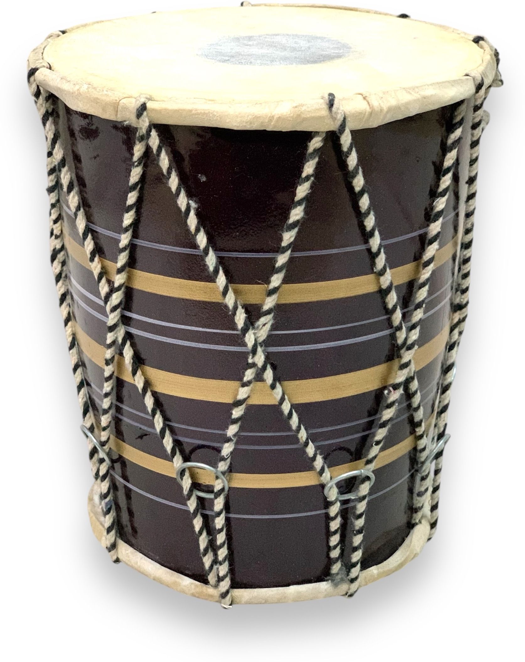 Traditional Wooden Dholak | 8 inches | For Puja & Folk Music | Rope & Rings Dholak-image-5