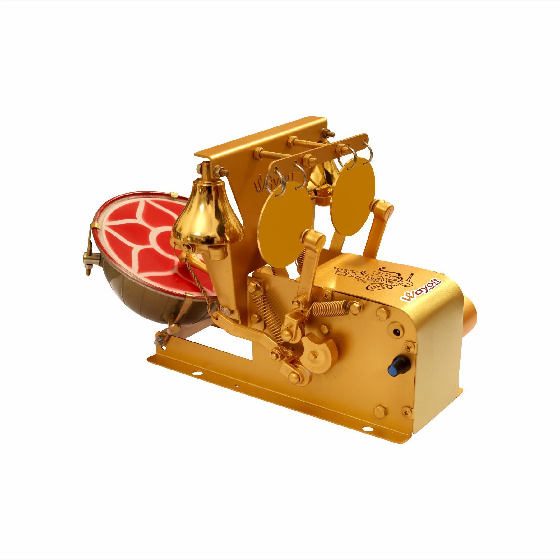 HanumanJi Engraved Automatic Electric Small Aarti Machine for Home Temple Nut & Bolts Dholak-image-27
