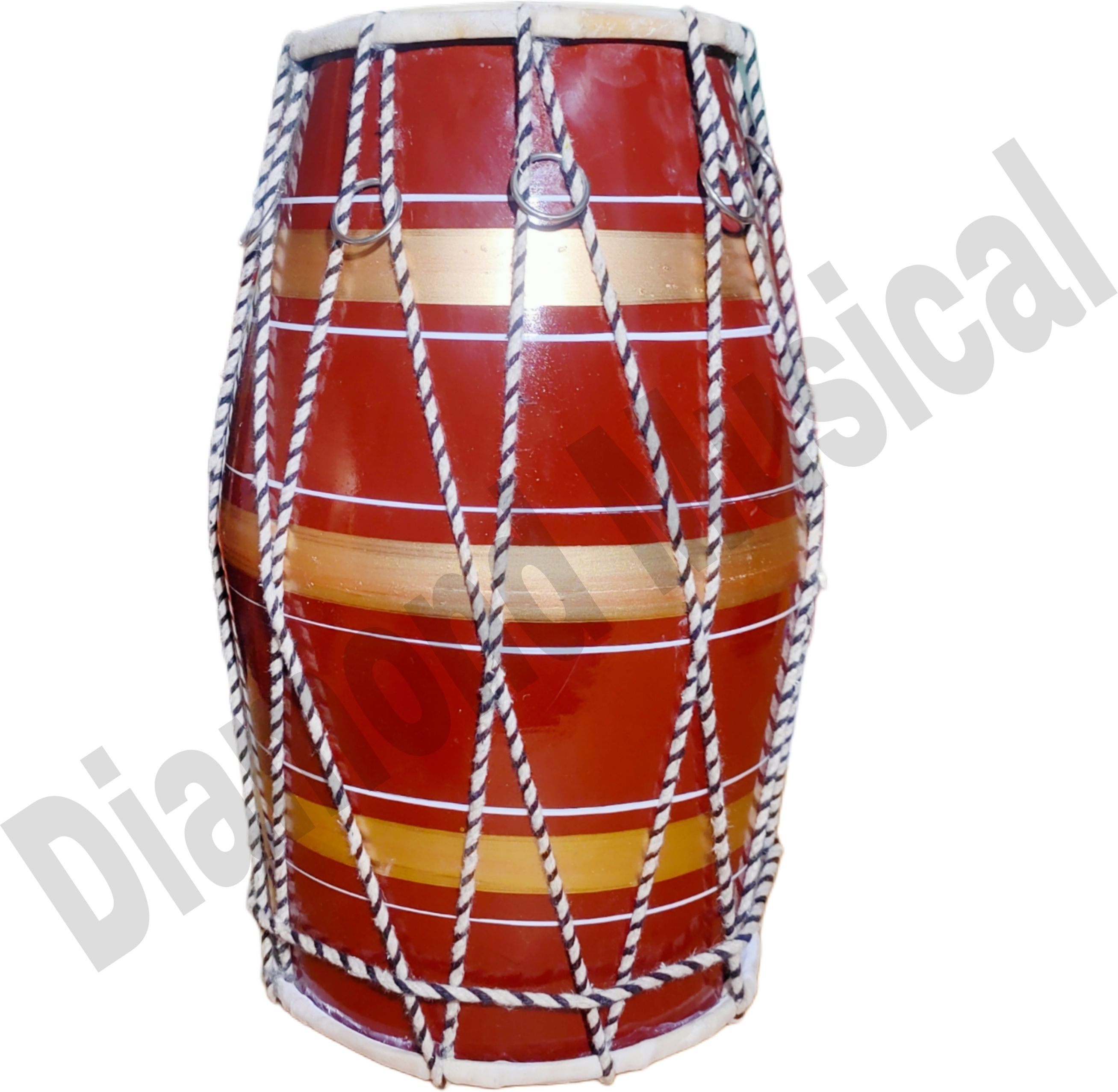 m/s diamond musical Musical instrument plastic baby dholki rope & rings brown golden patta Rope & Rings Dholki-picture-11