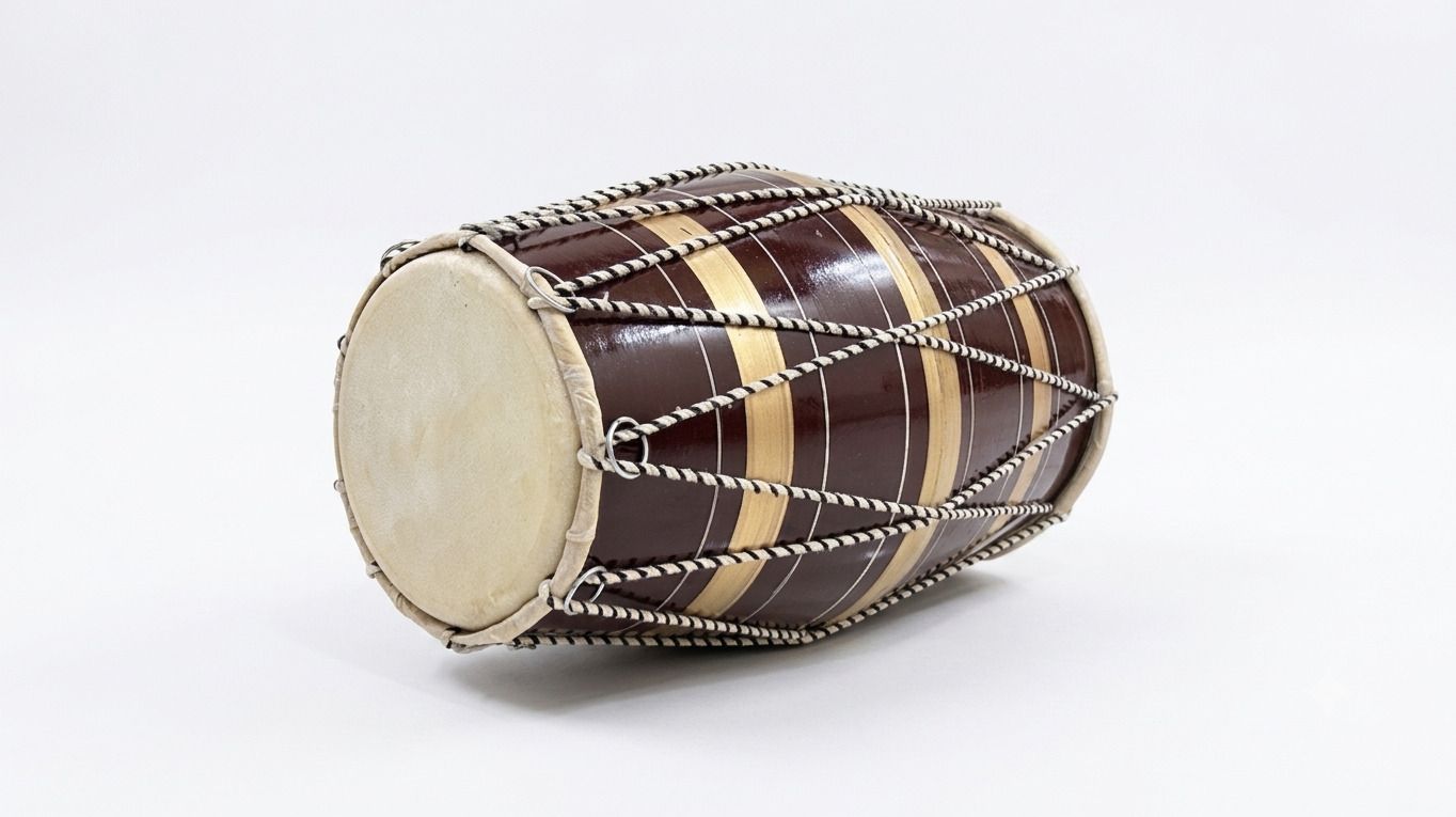 DHOLAK brown colour, 12-inch (baby size) Rope & Rings Dholak-image-19
