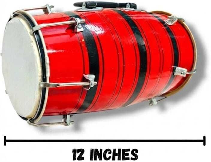 az traders WOODEN DHOLAK 12 INCHES 31 CM Nut & Bolts Dholak-picture-47