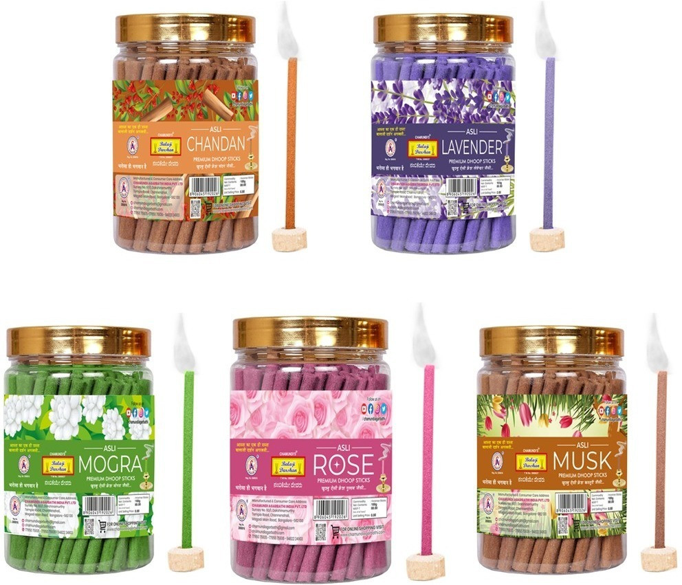 balaji darshan BALAJIDARSHAN_ASLIALLMIX_DHOOP_STICKS_SET_5 Rose, Musk, Sandal, Lavender, Jasmine Dhoop image 1