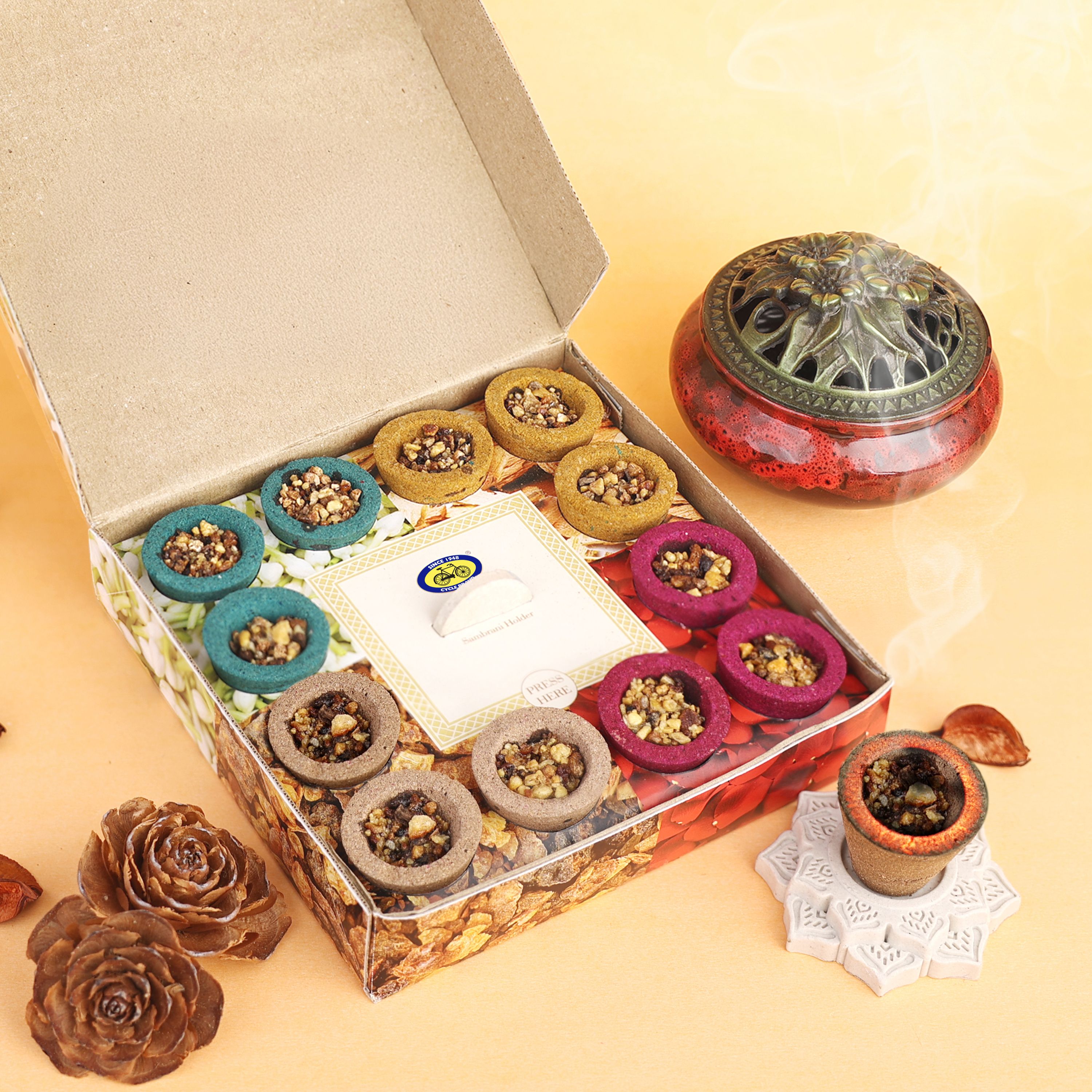 cycle Pure Navin Premium 4-in-1 Havan Cup Sambrani, 12 Cups Jasmine, Sandal, Rose, Guggul Dhoop-picture-19