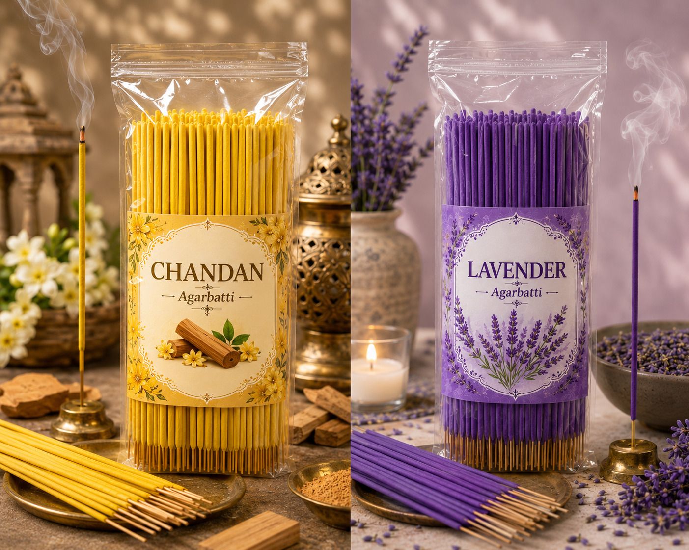 2 package of Chandan Lavender Jasmine, Rose Dhoop-image-31