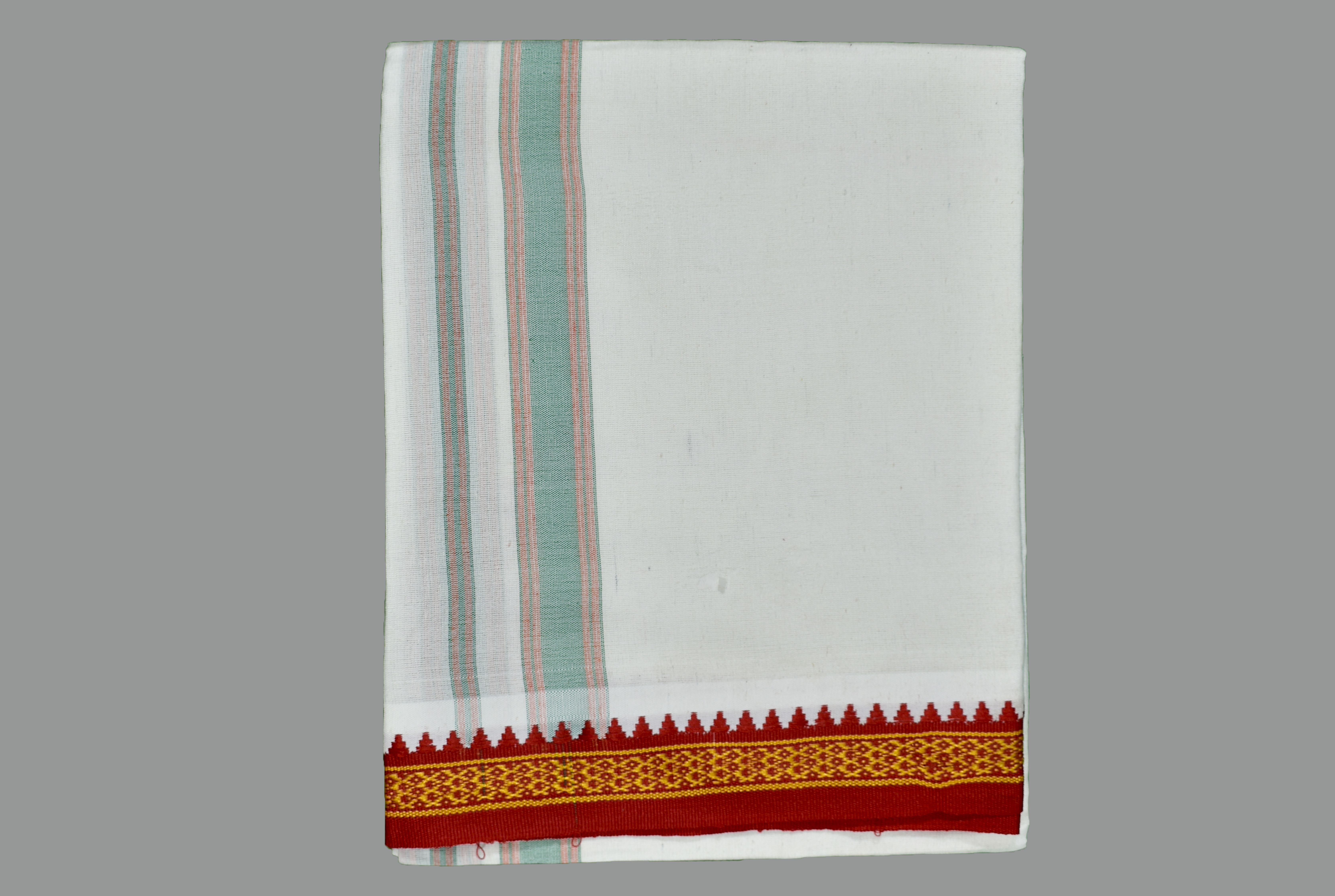 Shyam handloom Men's White Colour Trendy & Traditional Thalapathy Border Cotton Men's Lungi Striped, Solid, Embroidered Men Dhoti-picture-28