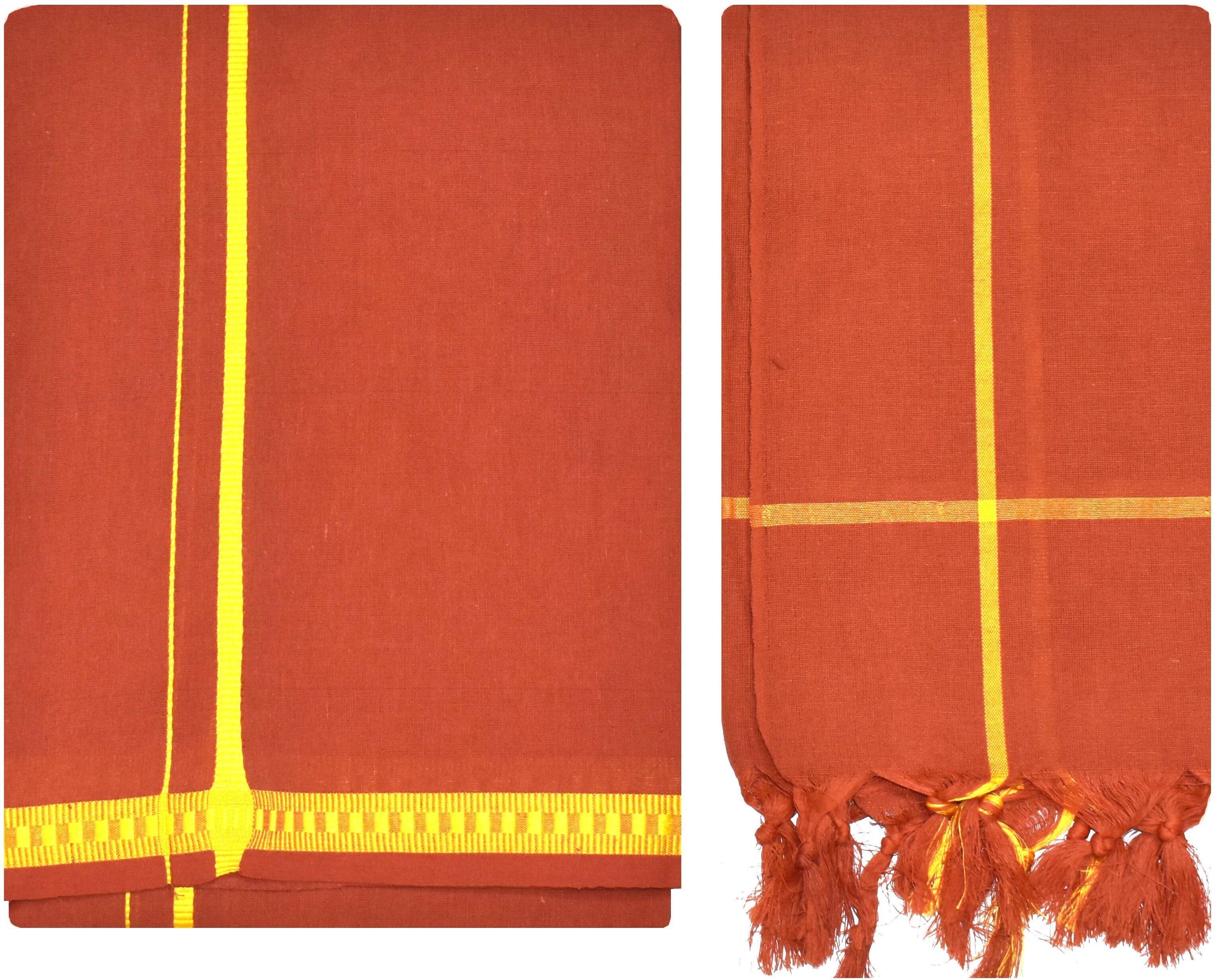 SKV Temple Wear Dhoti with Towel Solid Men Dhoti-picture-20