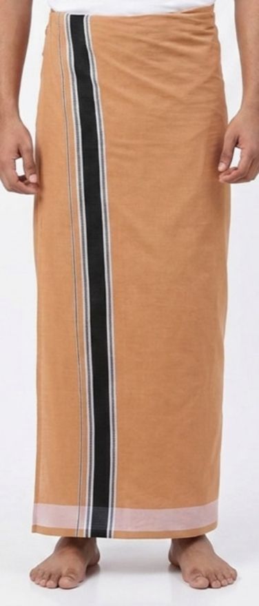 Shri Raghavendra Textiles Men's Cotton Dhoti with Black Bhondhu | Traditional Wear | Soft & Breathable Self Design Men Dhoti-picture-10