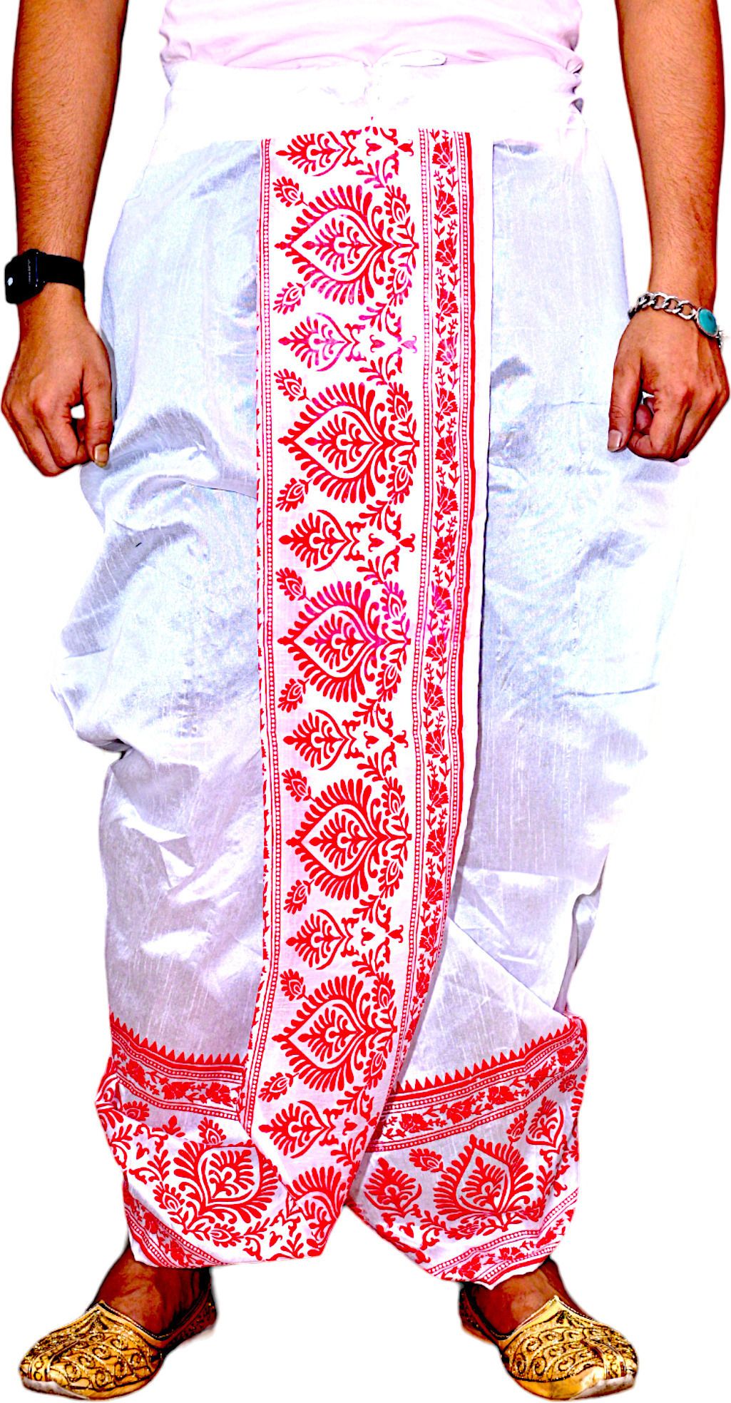 GOURI COLLECTIONS Ready To Wear Pant System Marwadi Printed Embellished Men Dhoti-picture-11