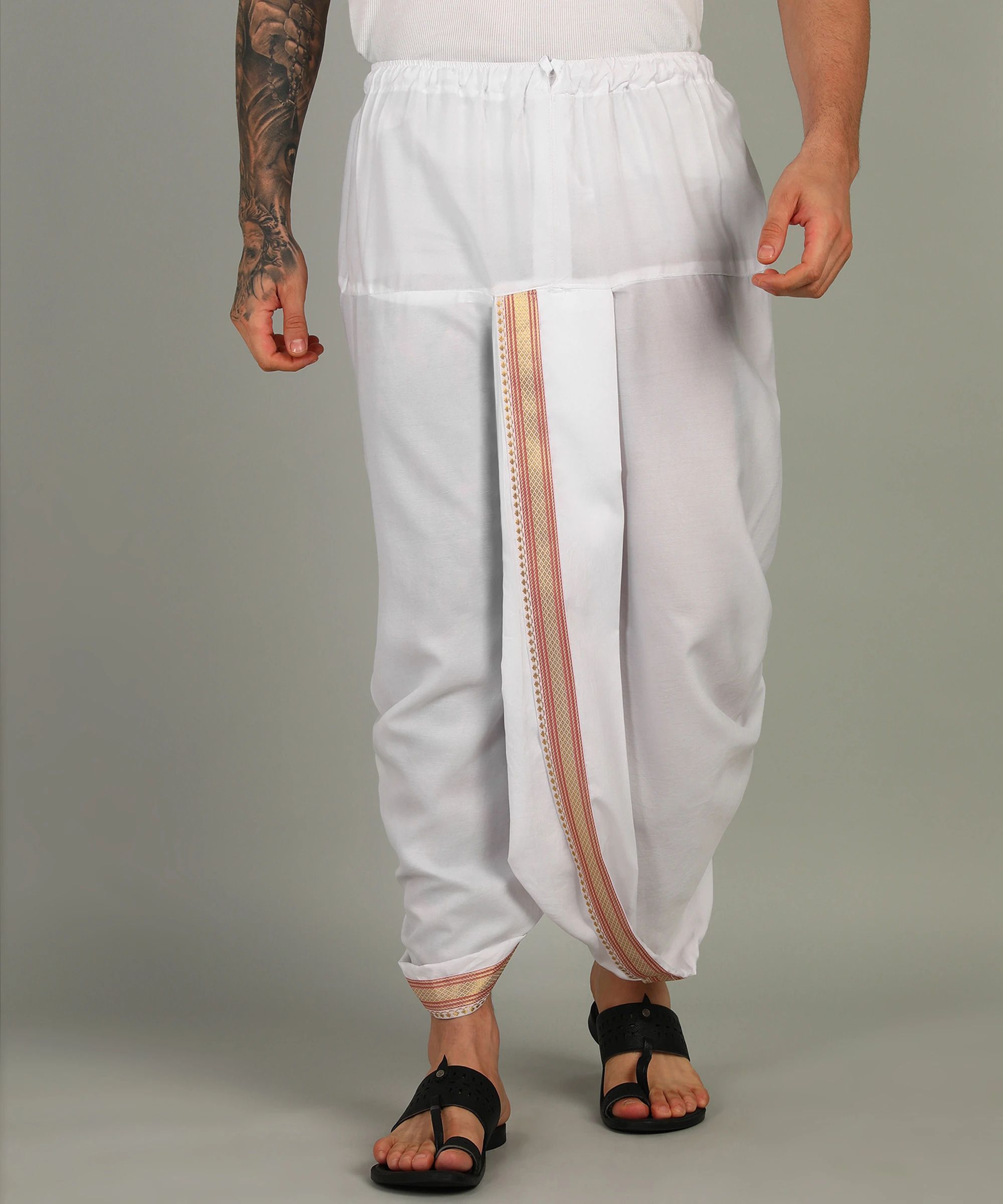 HOC Embroidered, Striped, Solid Men Dhoti-picture-23