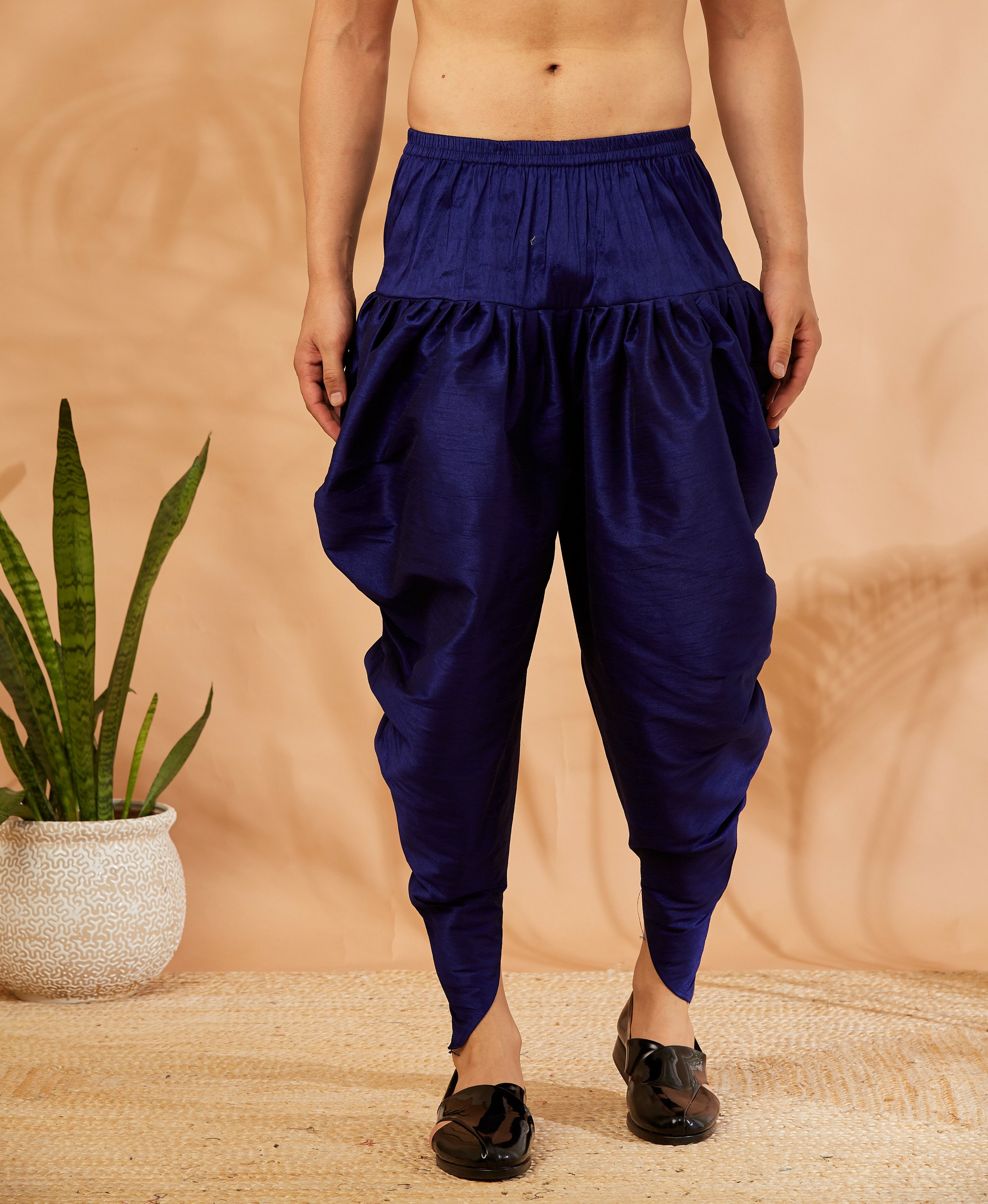 ARMAAN ETHNIC Dupion silk Dhoti Solid Men Dhoti-picture-26