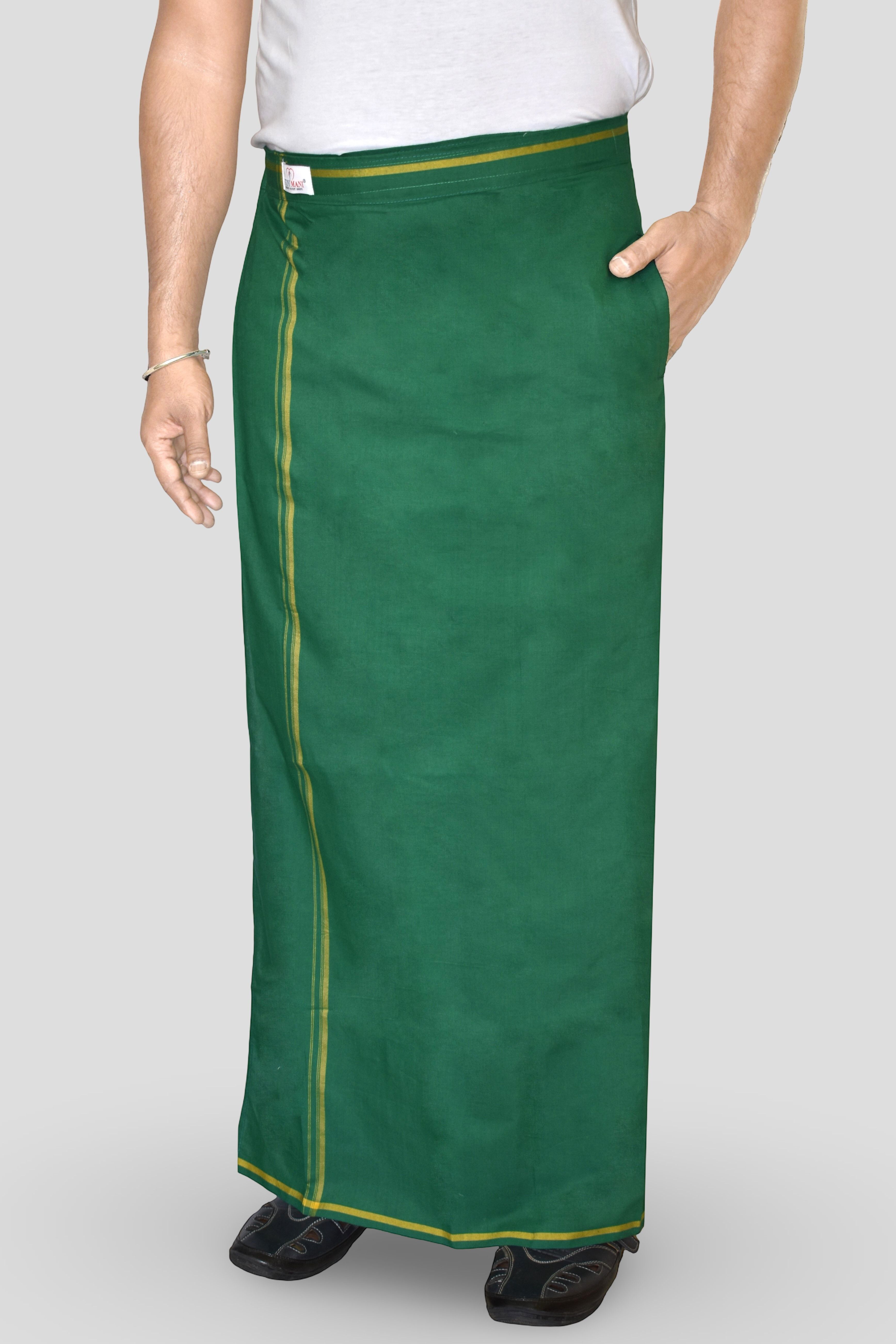 TUNI MANI President Cotton Welcro Pocket Dhoti, Adjustable Size 28-44 Inches Solid Men Dhoti-image-10
