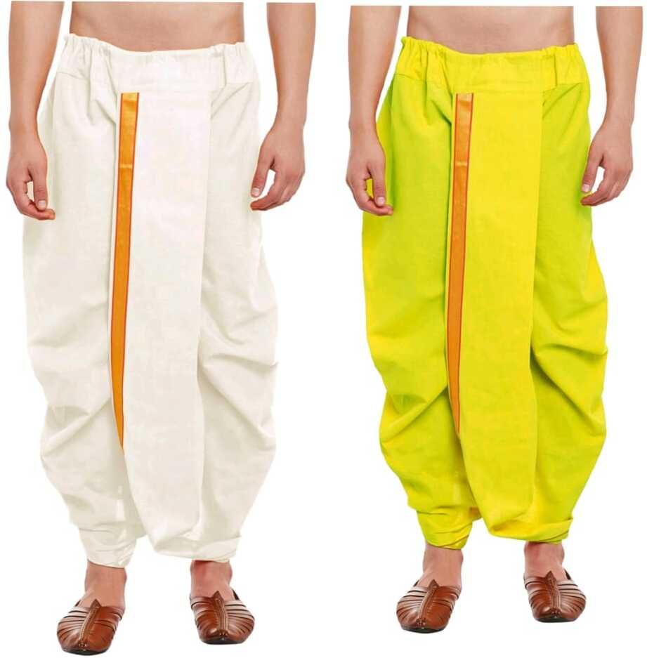 CRYSTAL REVENUE Cotton Dhoti For men (combo dhoti set of 2) Self Design Men Dhoti-picture-11