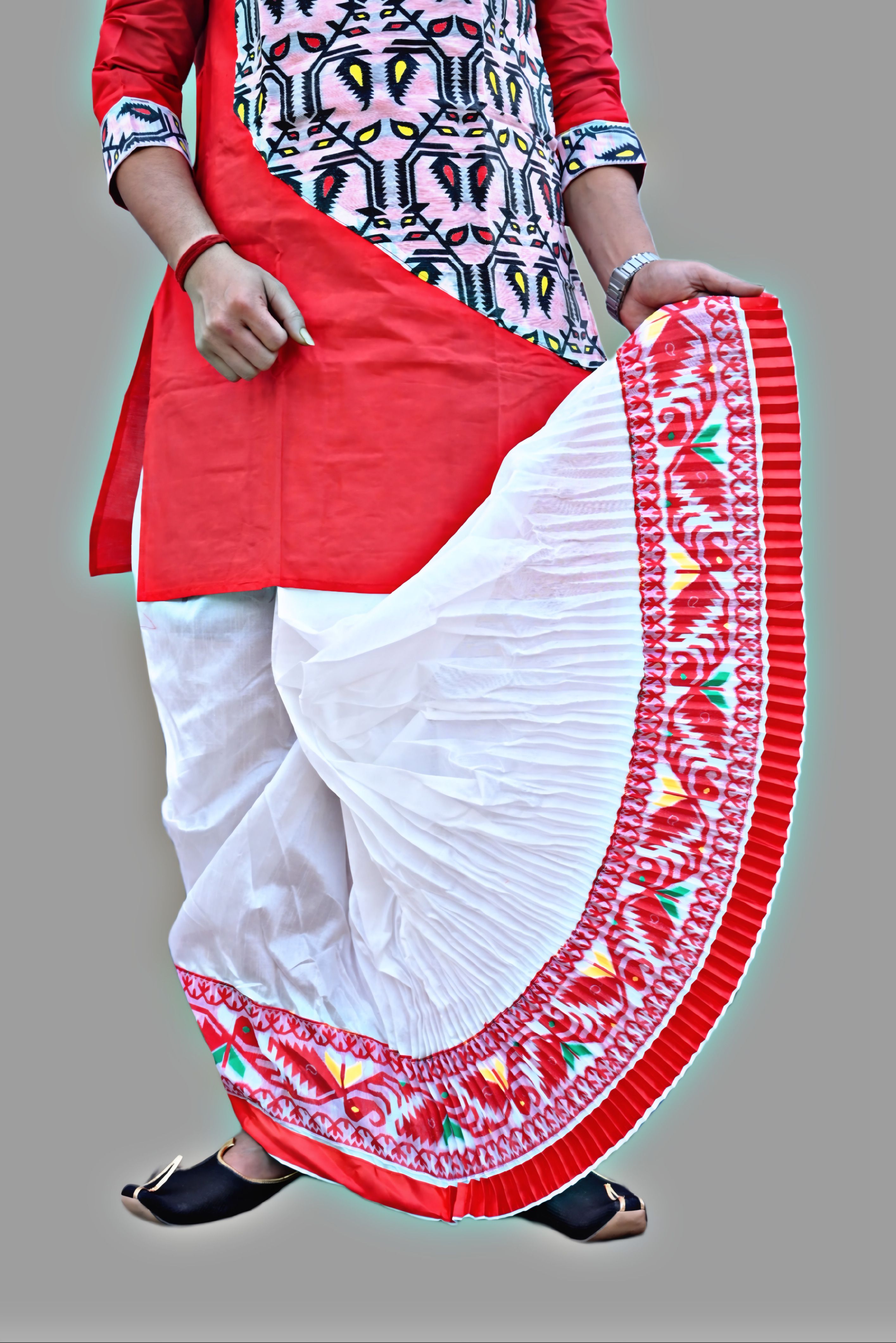 Chandra Jamdani Border Ready To wear Solid Men Dhoti-picture-25