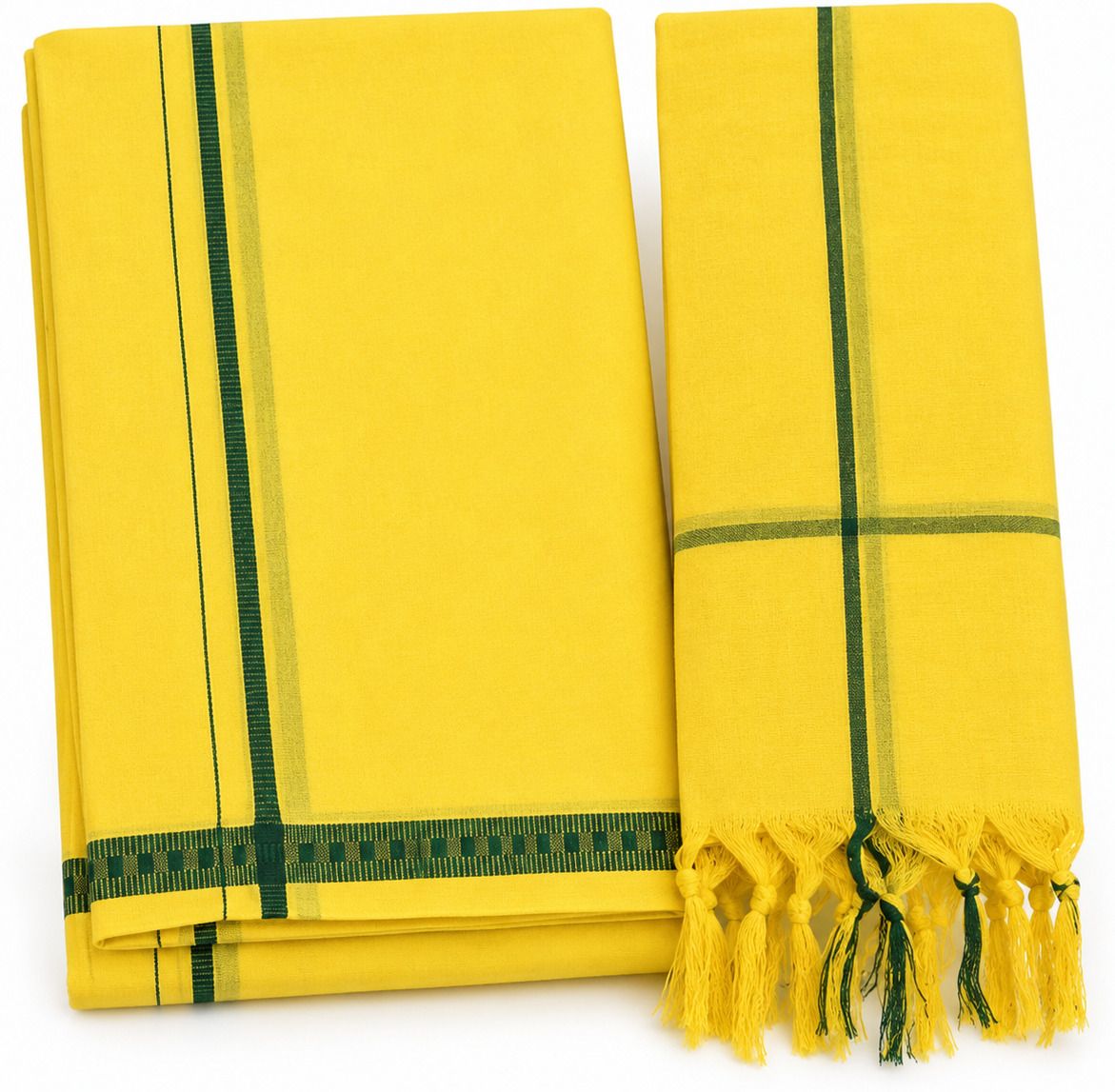 arsa lifestyle Cotton Yellow Colour Dhoti with Towel Solid Men Dhoti-image-13