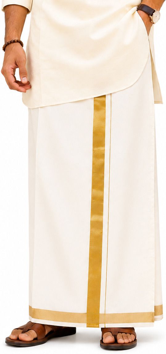 JIRAFIT GRAPEDHOTIGOLDJARI-4MTR Solid Men Dhoti-picture-20