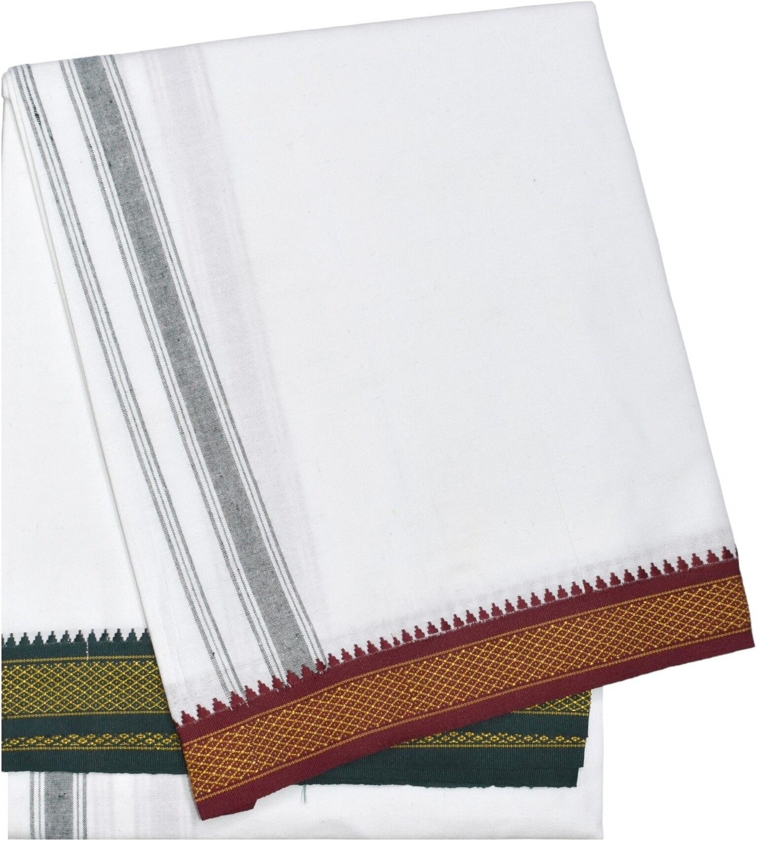 TUNI MANI Thalapathy Jari Border 100% Cotton Single Dhoti, 2.0meter Solid Men Dhoti-picture-25