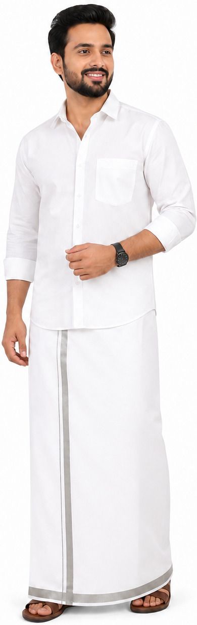 NagaNeela Tex DHOTI GOLDEN BORDER Woven Men Dhoti-image-43