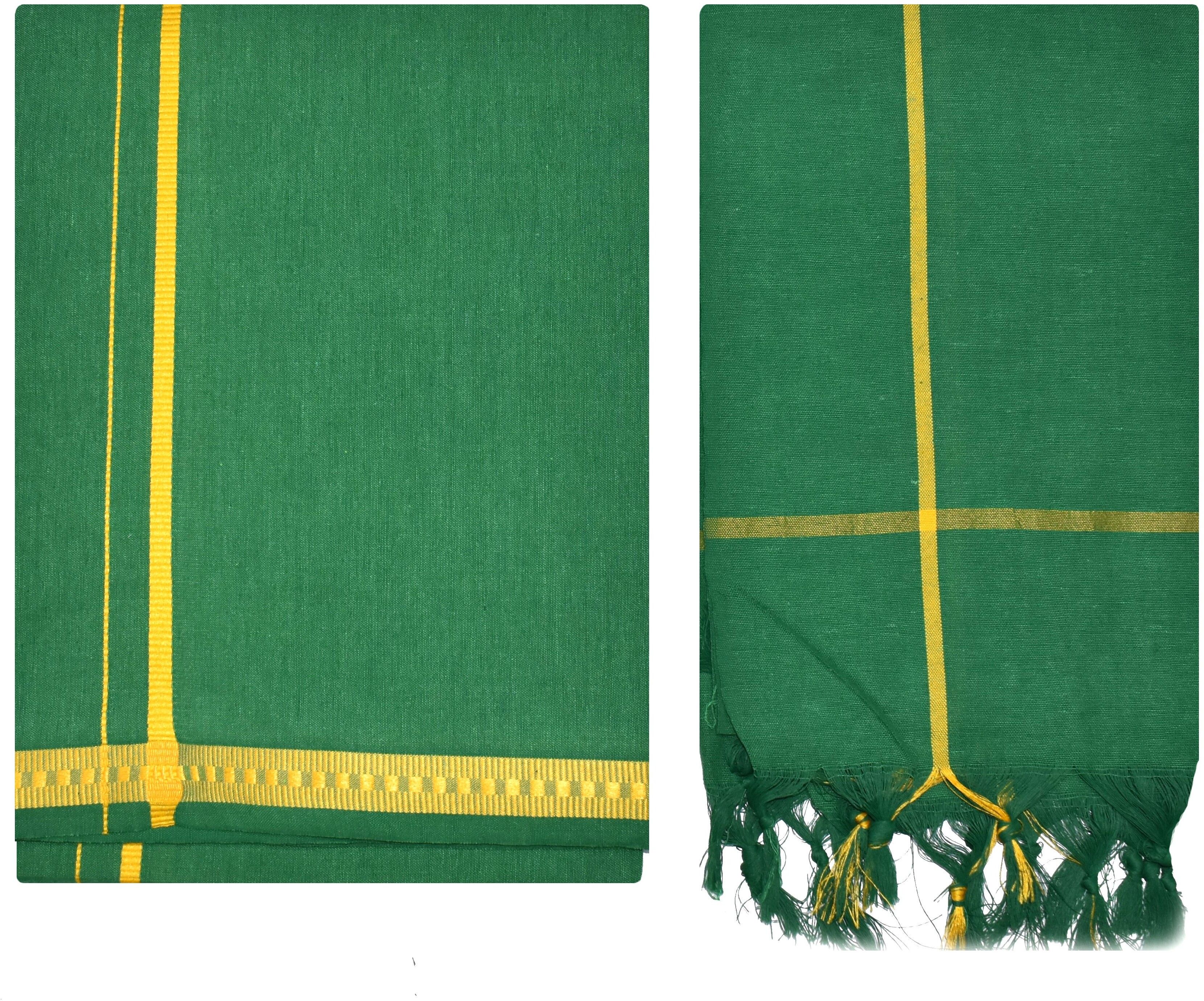 TUNI MANI Temple Wear Dhoti with Towel Solid Men Dhoti