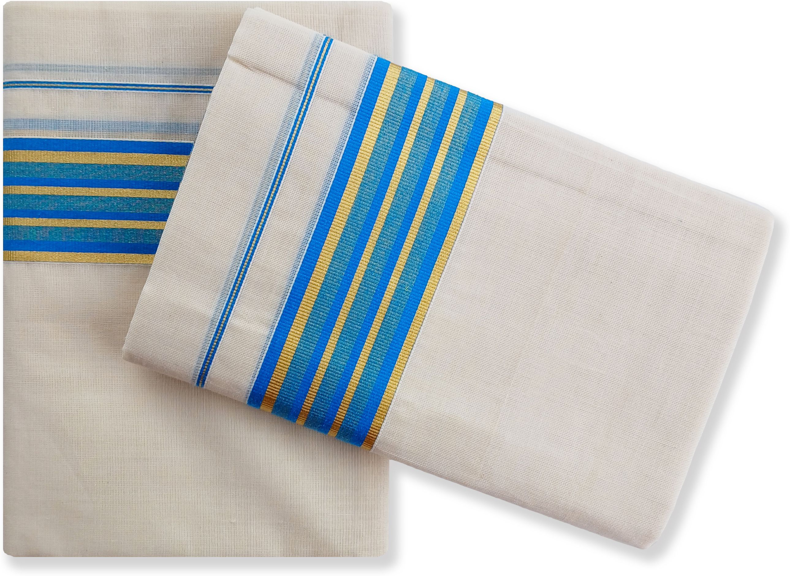Chithra Fabrics CF 4200 Single Set Sky Blue 2.00/2.80m Solid Women Dhoti-image-15