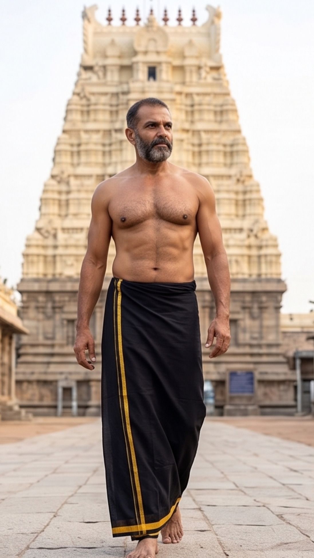 ADIYOGI CREATION Premium (1.8m x 1.2m) | Ideal for Swami Ayyappa Deeksha & Festivals Solid Men Dhoti-image-28
