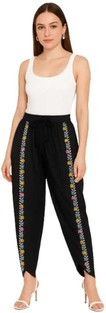 Arisha fashion Cotton Dhoti Pant Comfortable Ethnic & Stylish Fusion Wear Embroidered Women Dhoti