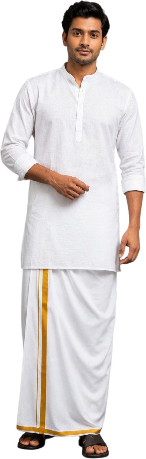 Iqra Mart Gold626 Striped, Solid, Self Design Men Dhoti-picture-21